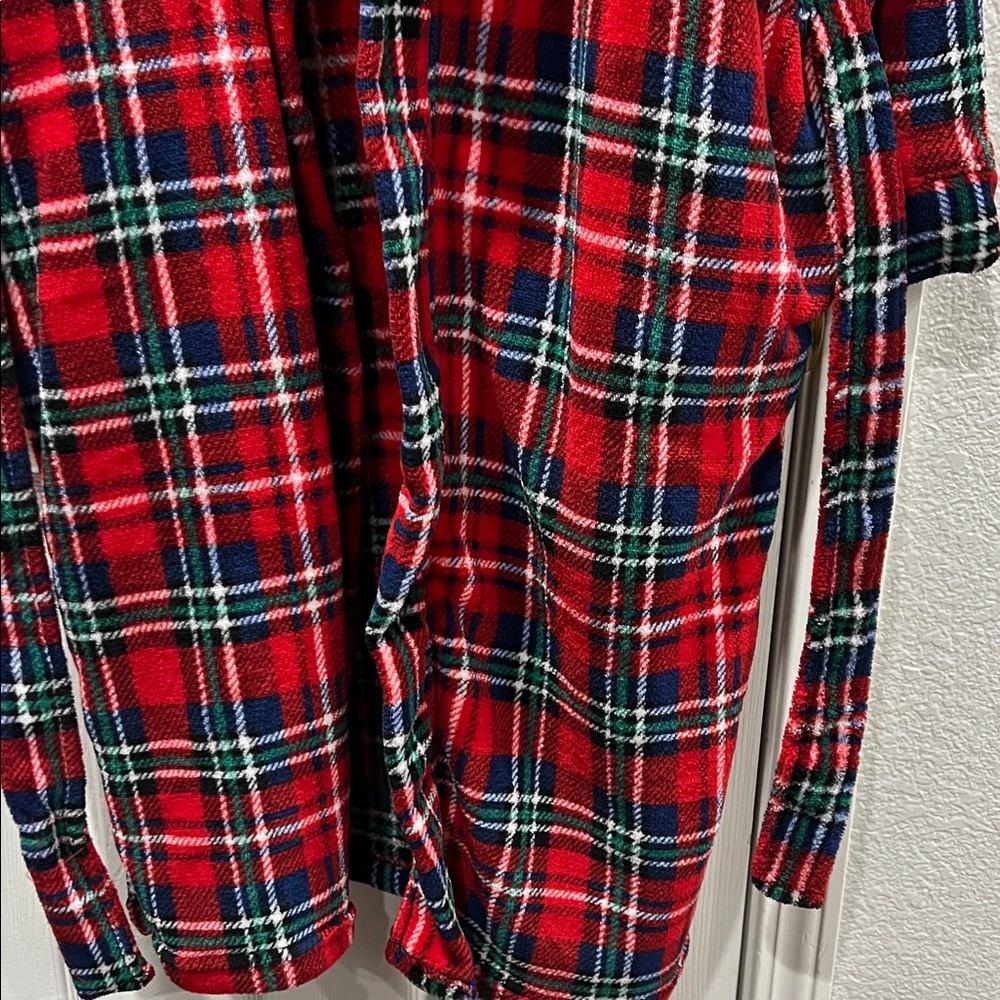 Red Plaid Hooded Robe - Picture 2 of 6